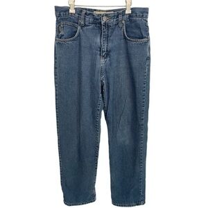 CABELAS CASUALS FLEECE LINED DENIM STRAIGHT LEG JEANS, SIZE 6 REG